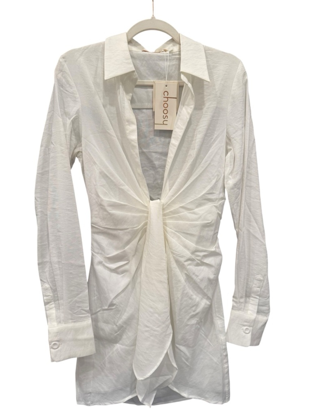 Choosy‎ White Twist-Front Mini Dress